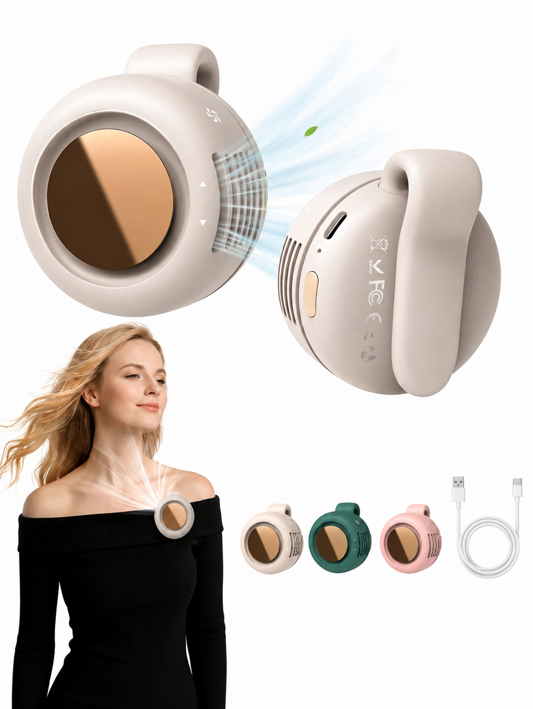 Zorted BreezePod™ – Portable Bladeless Fan For Instant Cooling Anywhere